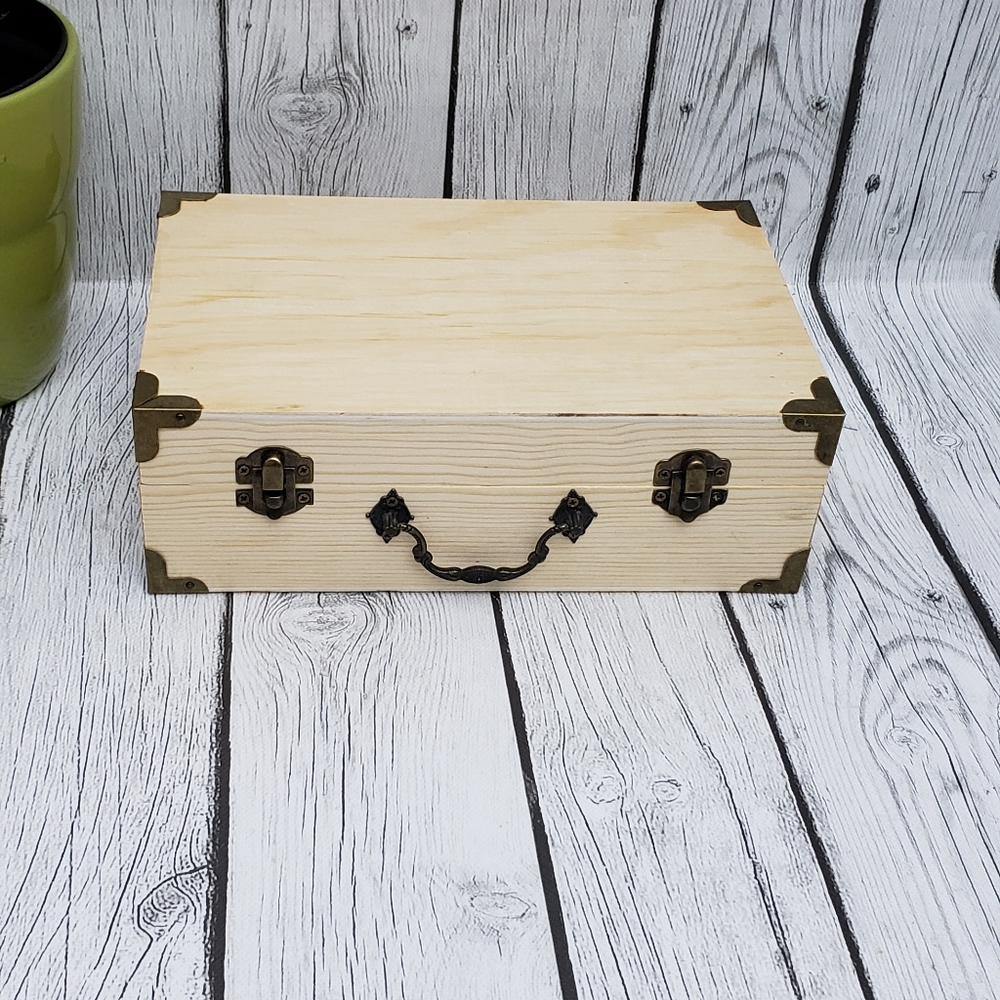 Woodpile Rectangular Wooden Storage Box Retro Wooden Box ~ Clamshell